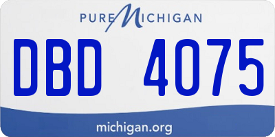 MI license plate DBD4075