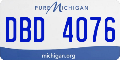 MI license plate DBD4076