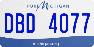 MI license plate DBD4077