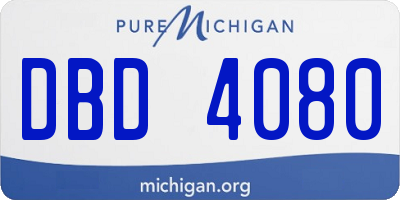 MI license plate DBD4080