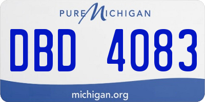 MI license plate DBD4083