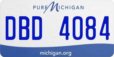 MI license plate DBD4084