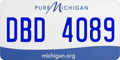 MI license plate DBD4089