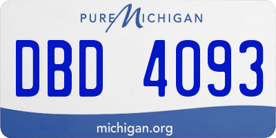 MI license plate DBD4093
