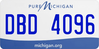 MI license plate DBD4096