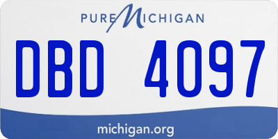 MI license plate DBD4097
