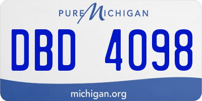 MI license plate DBD4098