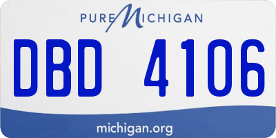 MI license plate DBD4106