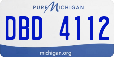 MI license plate DBD4112