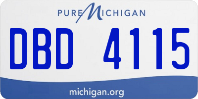 MI license plate DBD4115