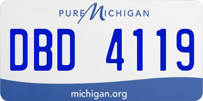 MI license plate DBD4119