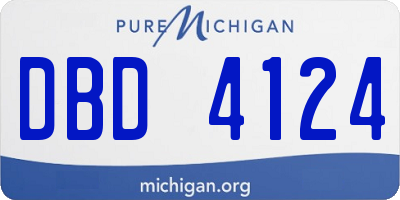 MI license plate DBD4124