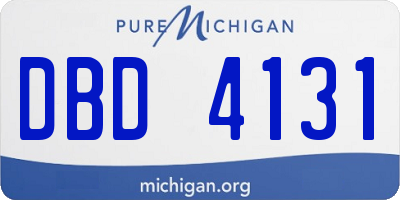 MI license plate DBD4131