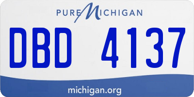 MI license plate DBD4137