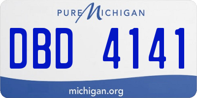 MI license plate DBD4141