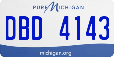 MI license plate DBD4143