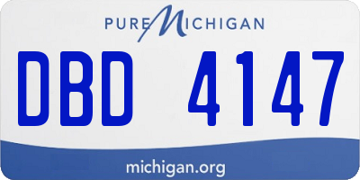MI license plate DBD4147