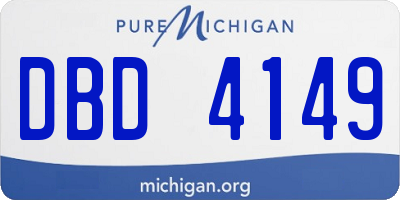 MI license plate DBD4149