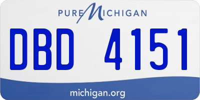 MI license plate DBD4151