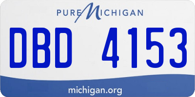 MI license plate DBD4153