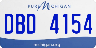 MI license plate DBD4154