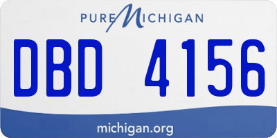 MI license plate DBD4156
