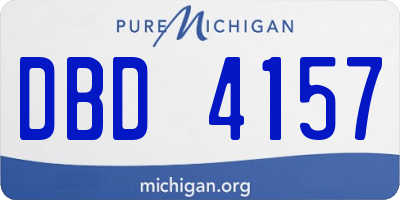 MI license plate DBD4157