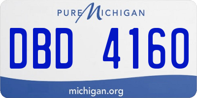 MI license plate DBD4160