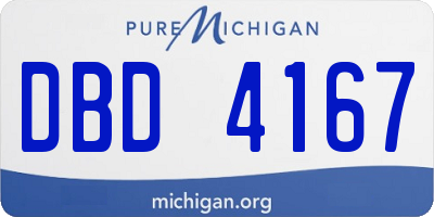 MI license plate DBD4167