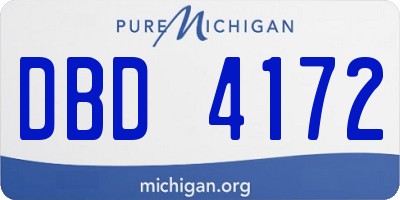 MI license plate DBD4172