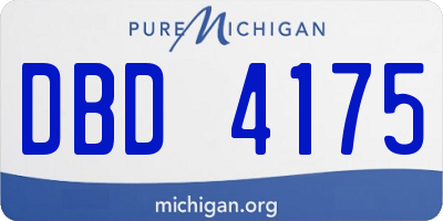 MI license plate DBD4175