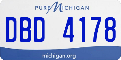 MI license plate DBD4178