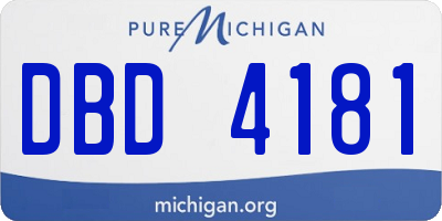 MI license plate DBD4181