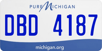 MI license plate DBD4187