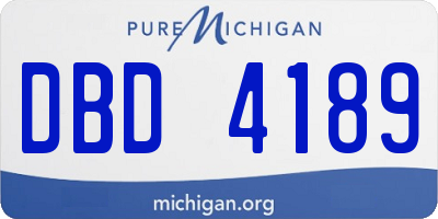 MI license plate DBD4189