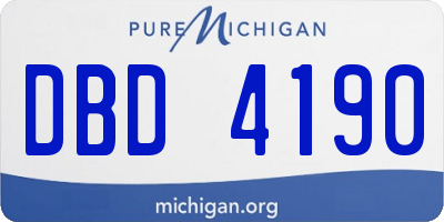 MI license plate DBD4190
