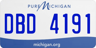 MI license plate DBD4191