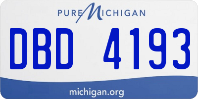 MI license plate DBD4193
