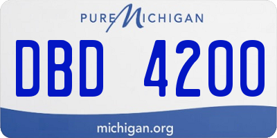 MI license plate DBD4200