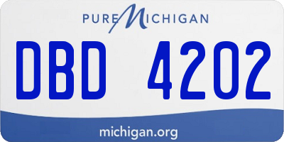 MI license plate DBD4202