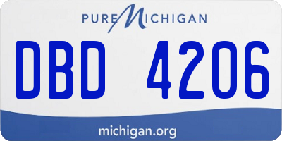 MI license plate DBD4206