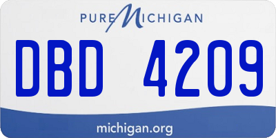MI license plate DBD4209