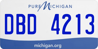 MI license plate DBD4213