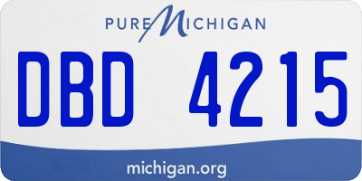 MI license plate DBD4215