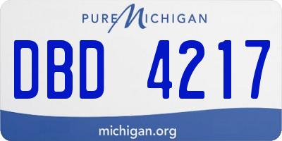 MI license plate DBD4217