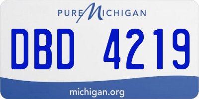 MI license plate DBD4219