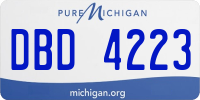 MI license plate DBD4223
