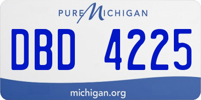 MI license plate DBD4225