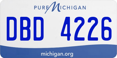 MI license plate DBD4226