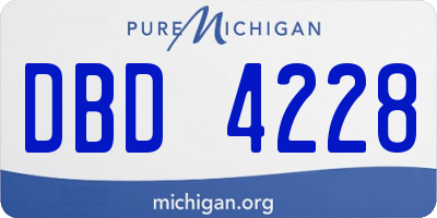 MI license plate DBD4228